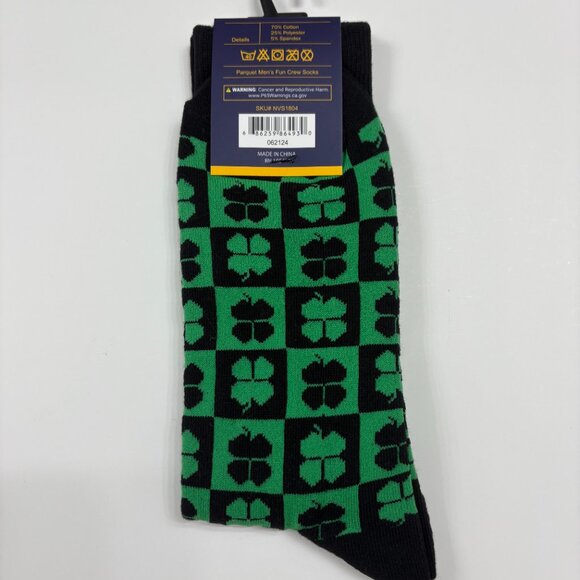 Men's Crew Socks Lucky Four Leaf Clover / St Patrick's Day - NWT - Picture 6 of 8